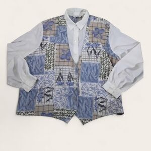 TanJay Blue and White Button Down Shirt